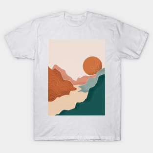 Modern Eathy Tones Mountains 9 T-Shirt